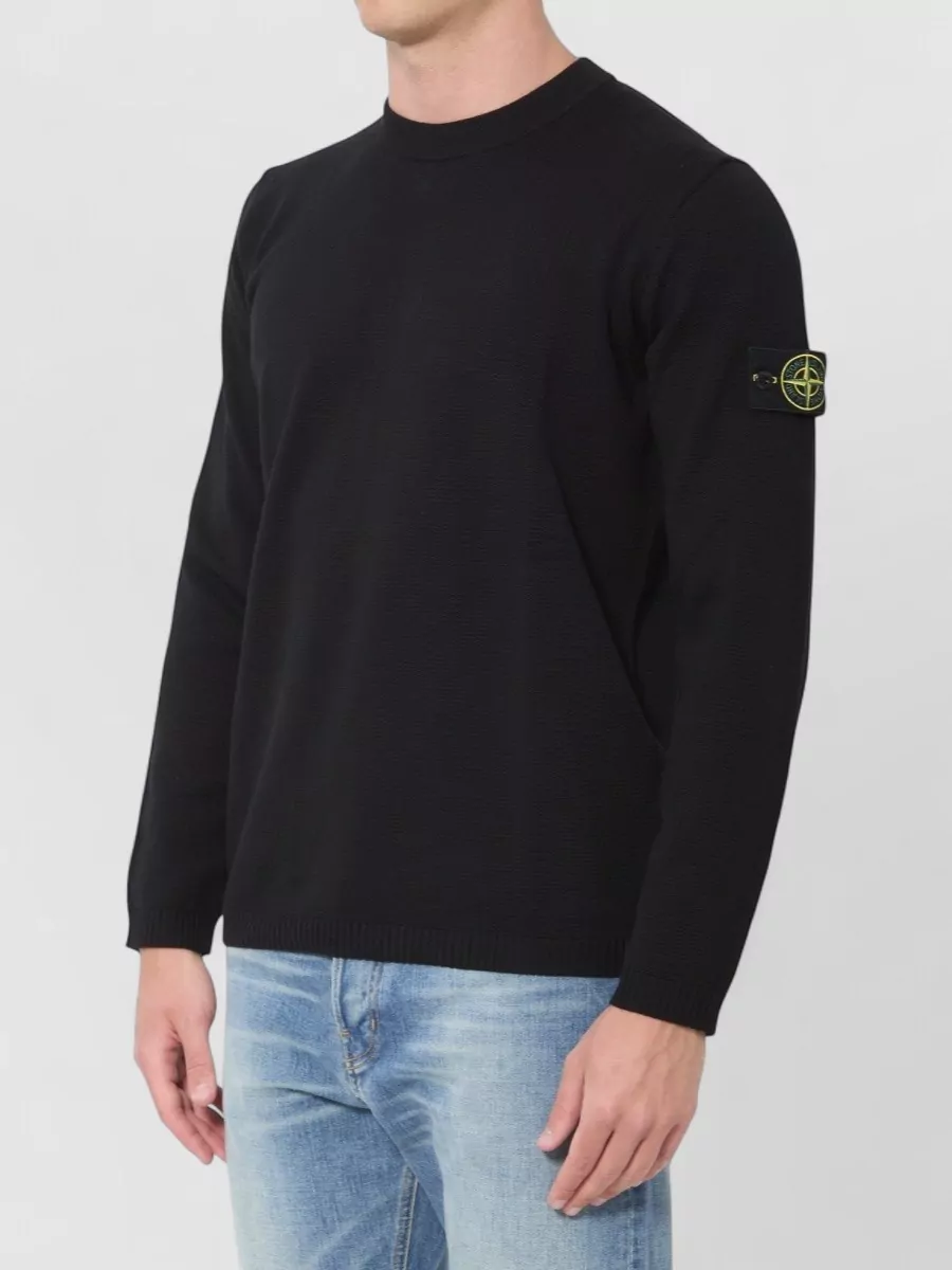 Stone Island Cotton Ribbed Crew Neck Relaxed-Fit Sweater