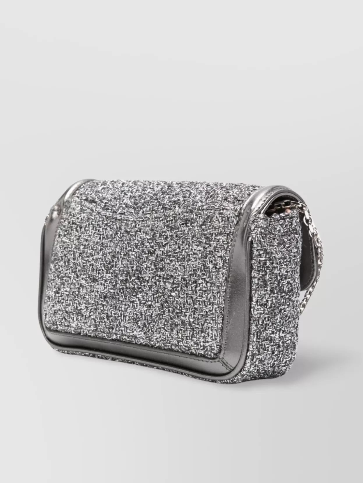 Shop Roger Vivier Crystal Chain Leather Shoulder Bag