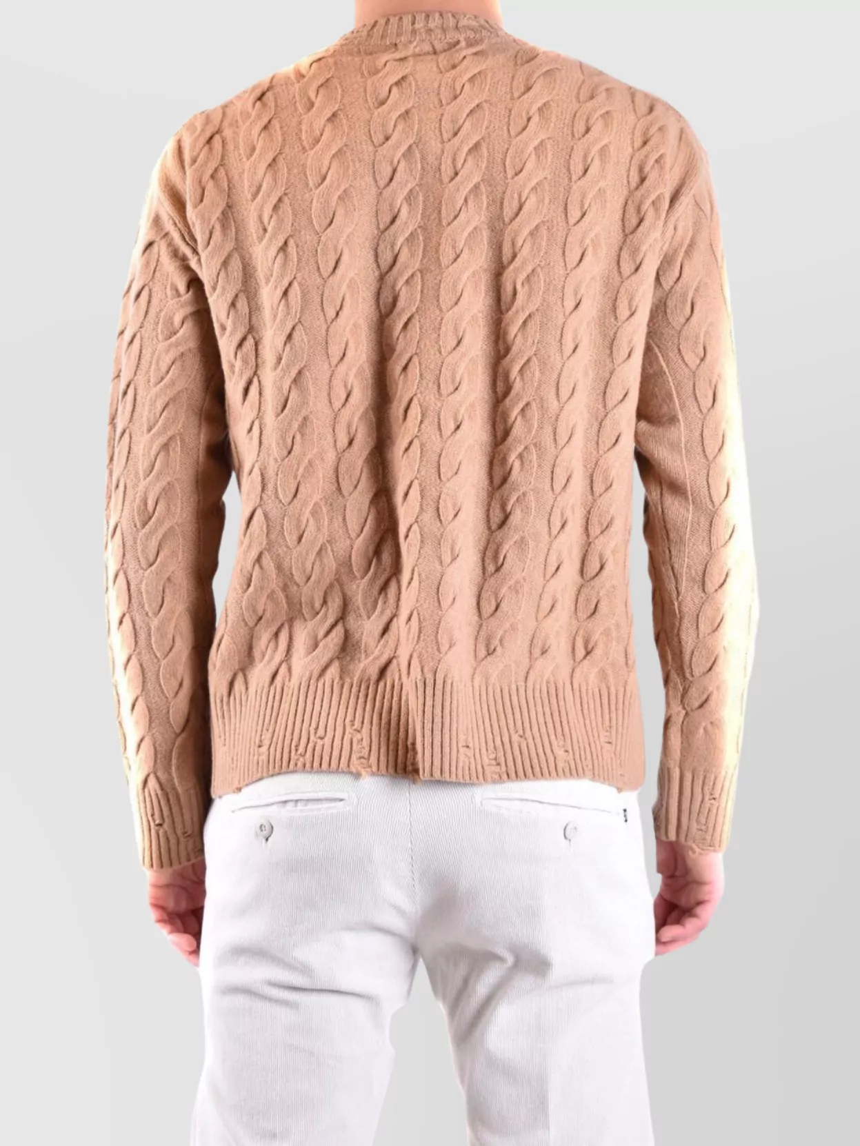 Laneus Cable Knit Crew Neck Sweaters