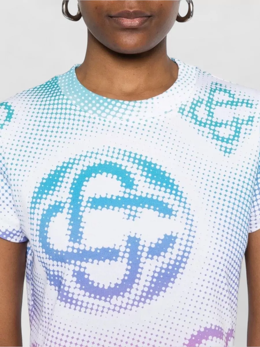 Casablanca Halftone Logo Short Sleeve Graphic Dress