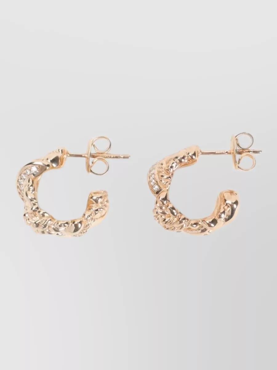 Bottega Veneta crystal embellished hoop earrings