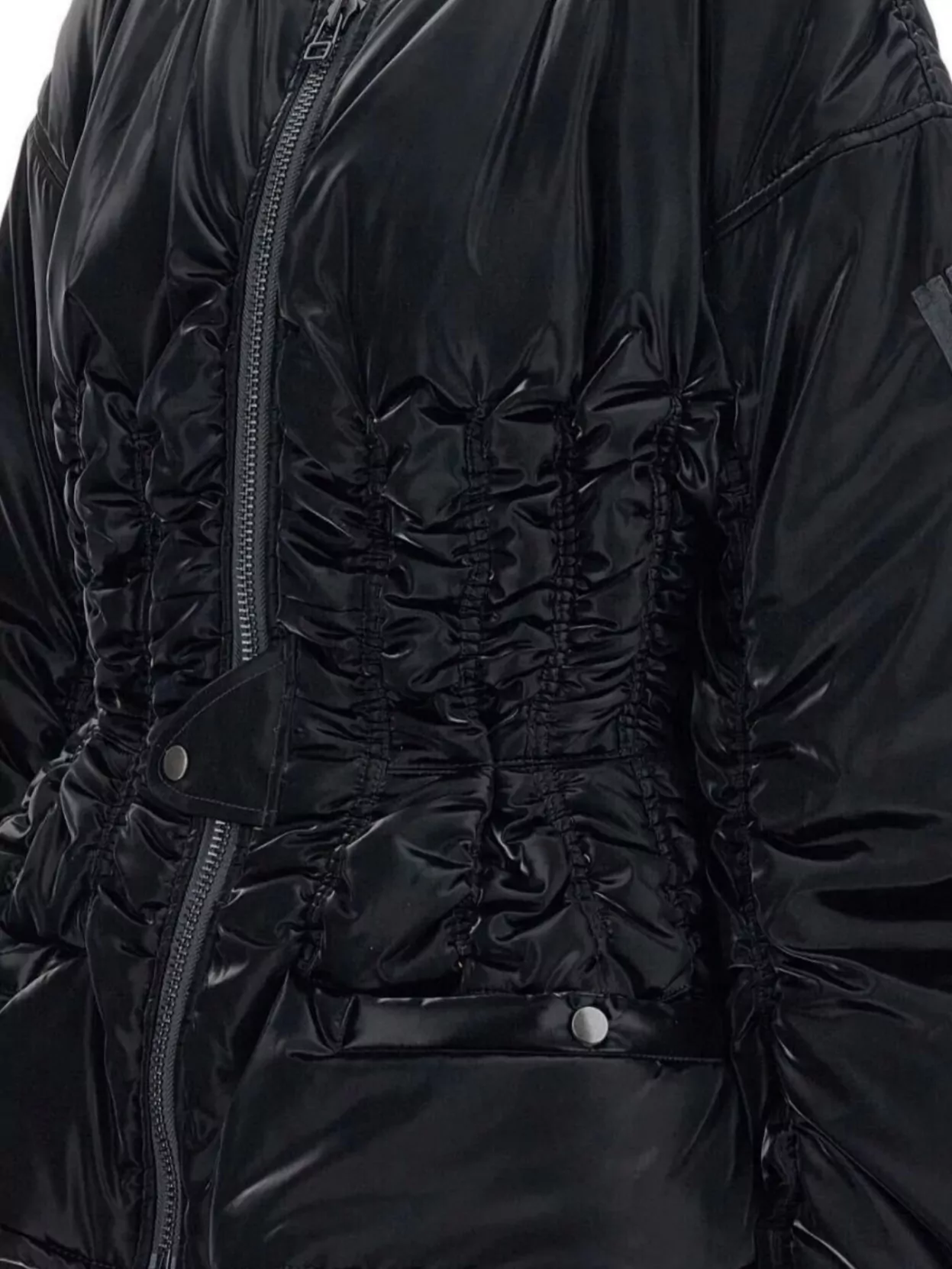 Junya Watanabe High-Shine Bomber Jacket Front Pockets