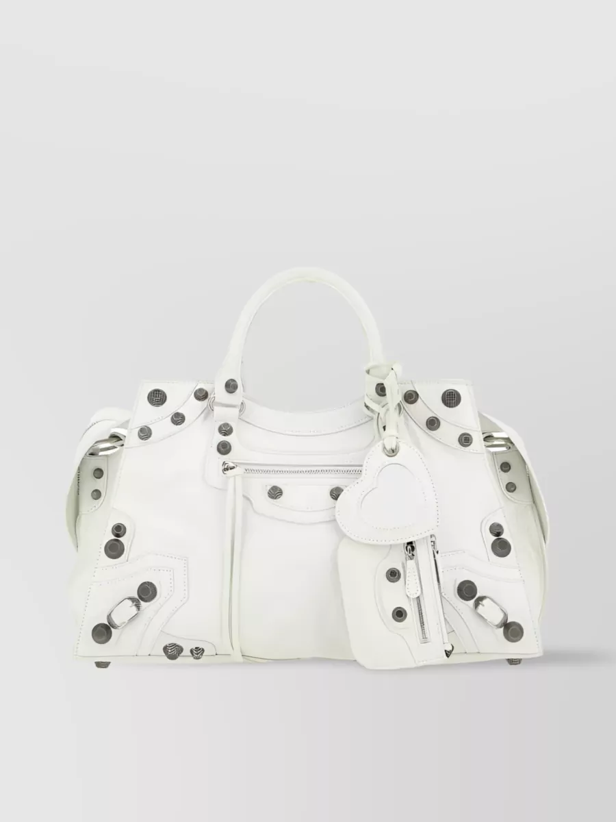 Balenciaga Women's Neo Cagole Leather Tote In White