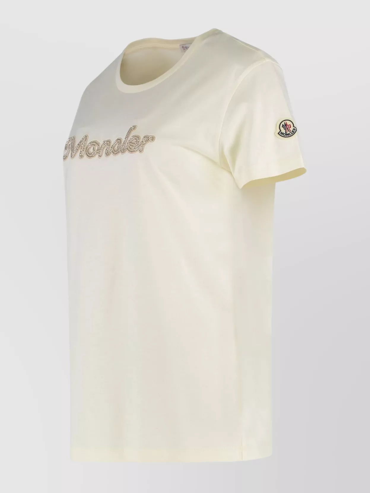 Moncler Crew Neck T-Shirt Featuring Embroidered Logo