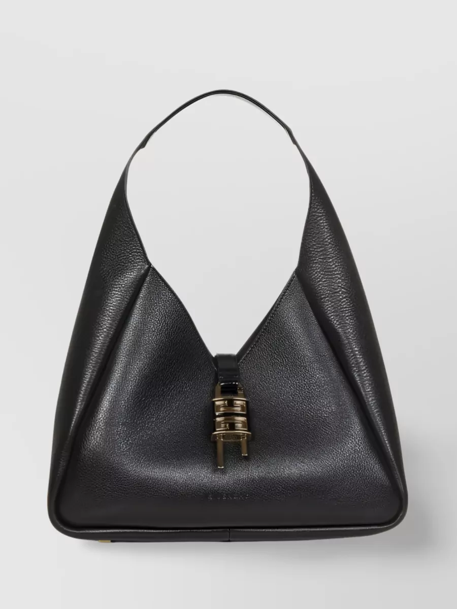 Shop Givenchy G-hobo Medium Sleek Leather Tote In Black