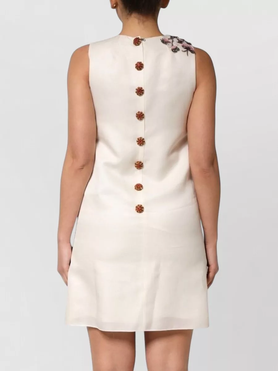 Dolce&Gabbana Silk Crystal Embellished Sleeveless Mini Dress