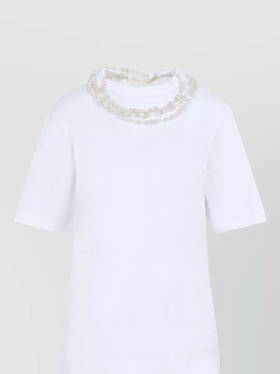 Carven cotton necklace-detail t-shirt