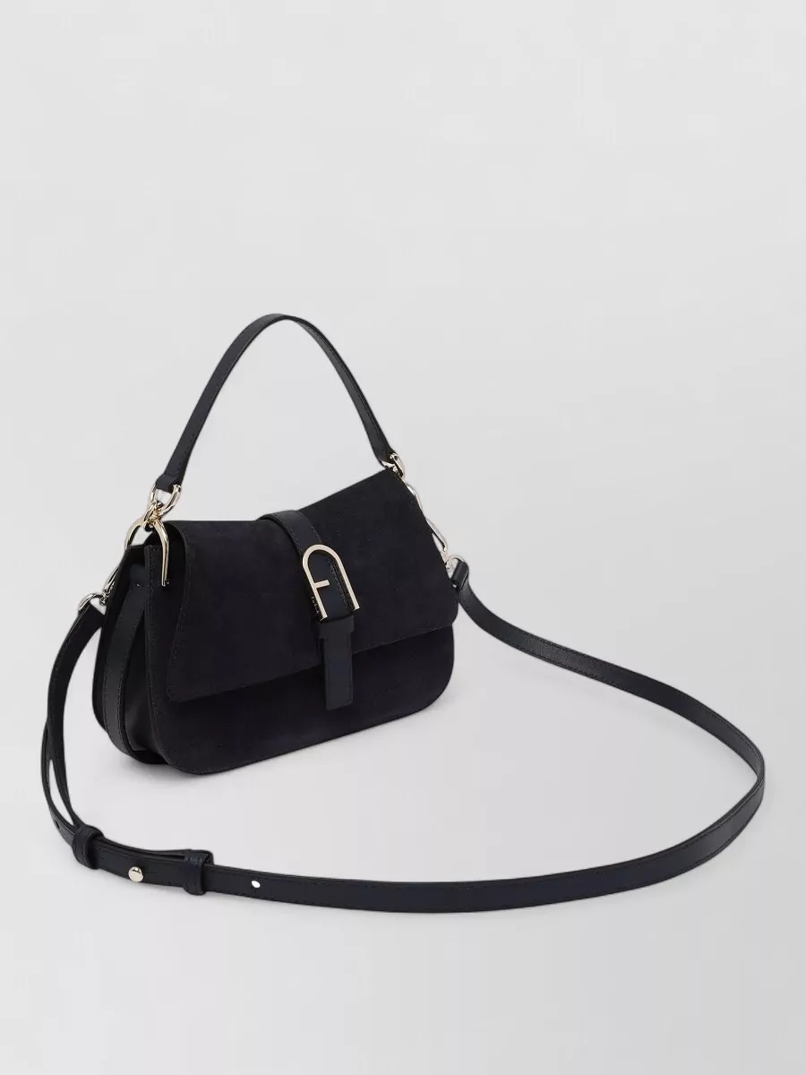 Furla Flow Mini Leather And Suede Shoulder Bag