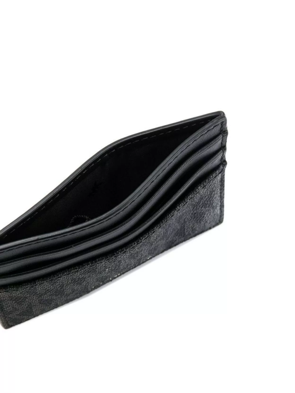 Michael Kors Small Wallet With Logo Print And Stitching In Black