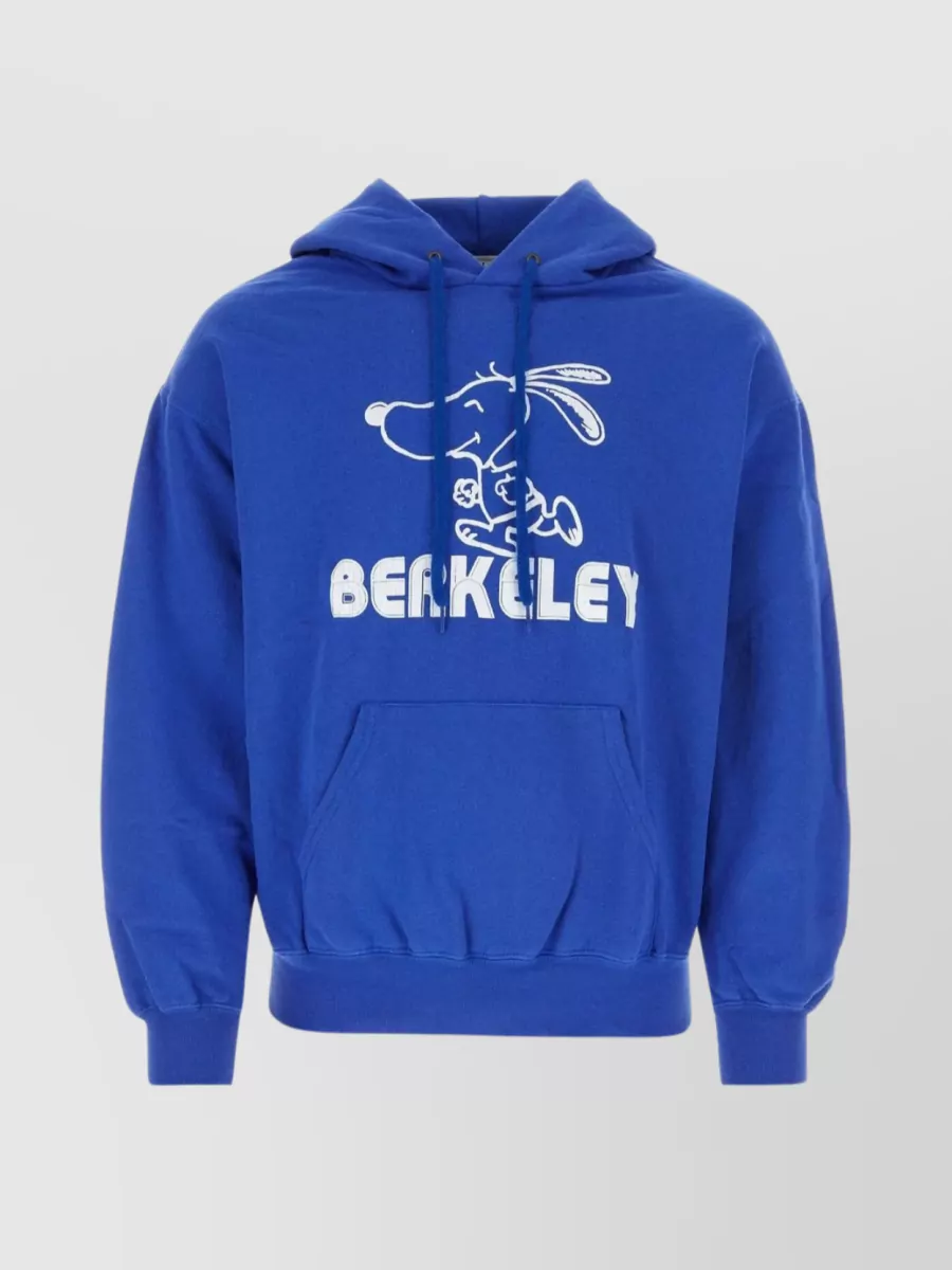 Shop Wild Donkey Cotton Blend Sweatshirt With Hood And Pockets In Blue