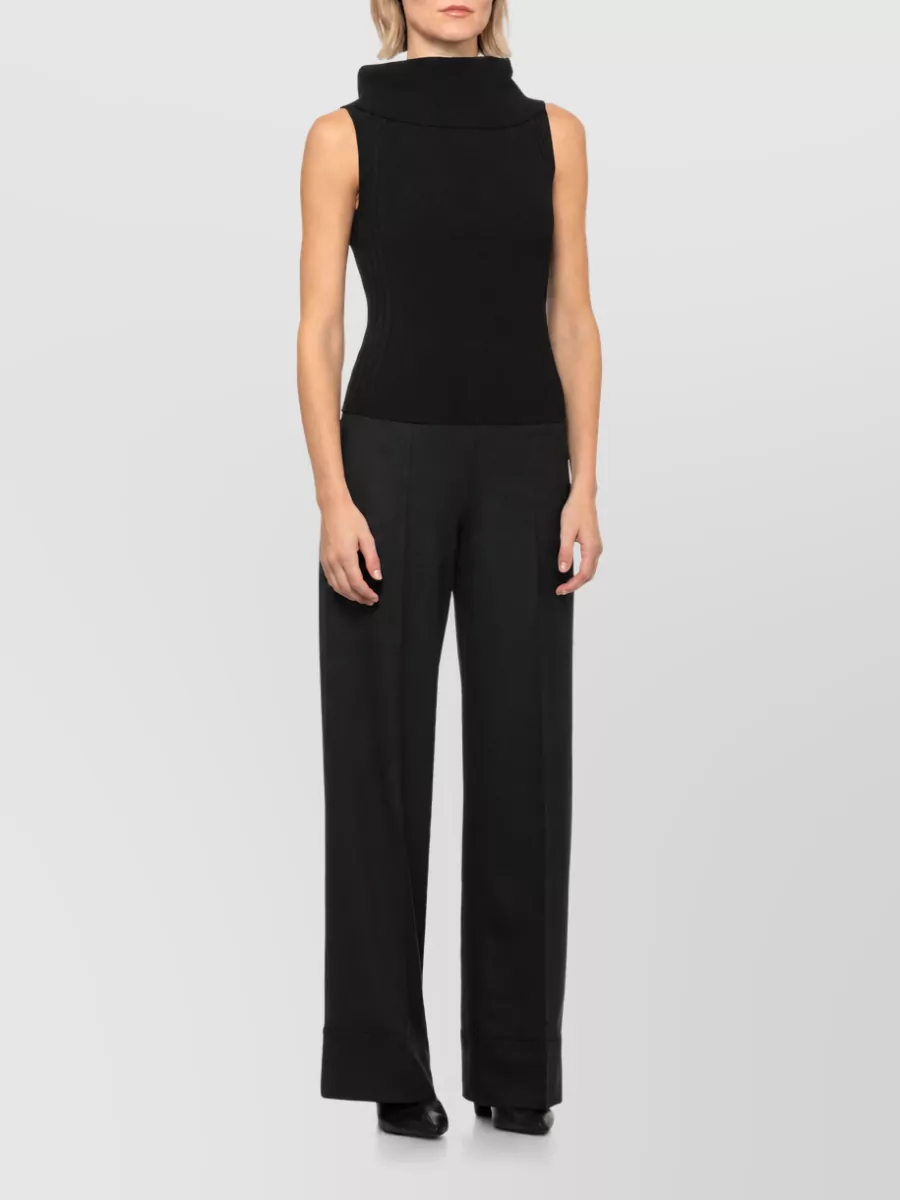 D.exterior Ribbed Sleeveless Knitted Top