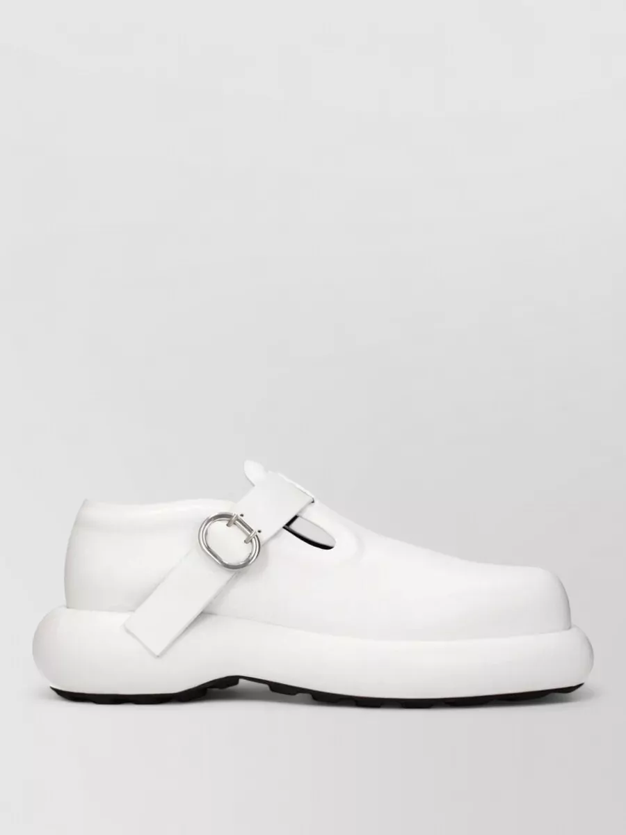 Jil Sander Leather Platform Mary Jane Loafers