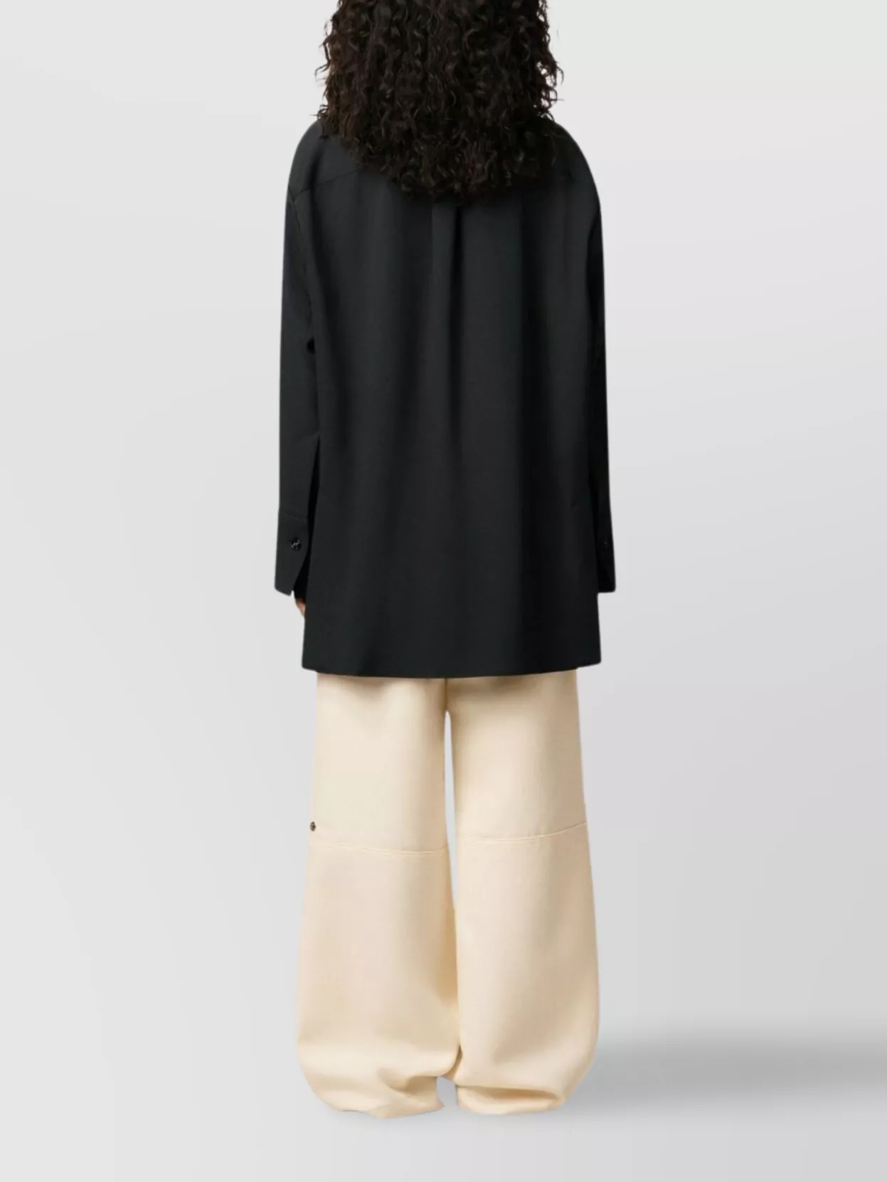 Ami Paris Wool Shirt With Curved Hem And Side Slits