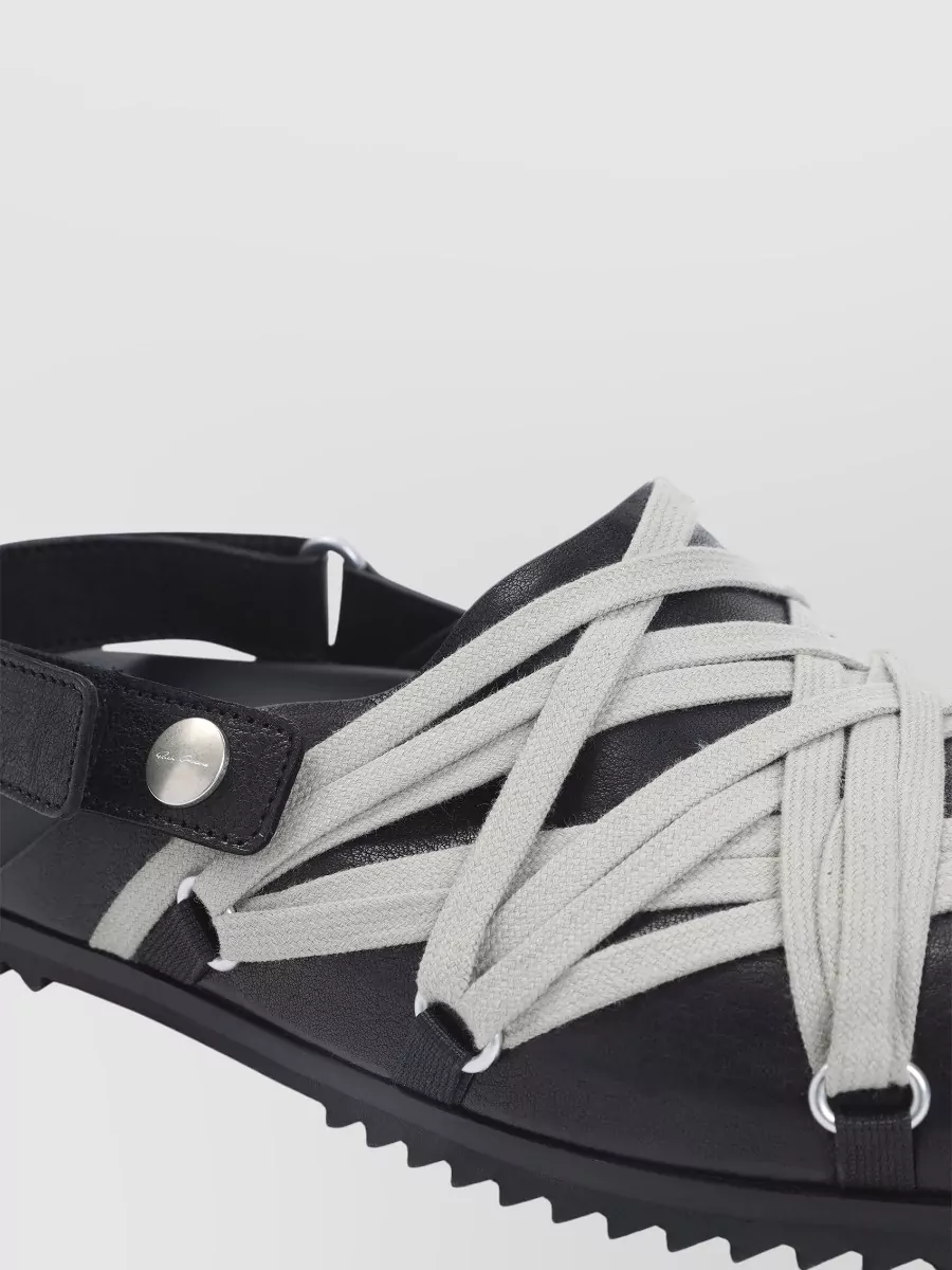 Rick Owens Leather Megalace Mules