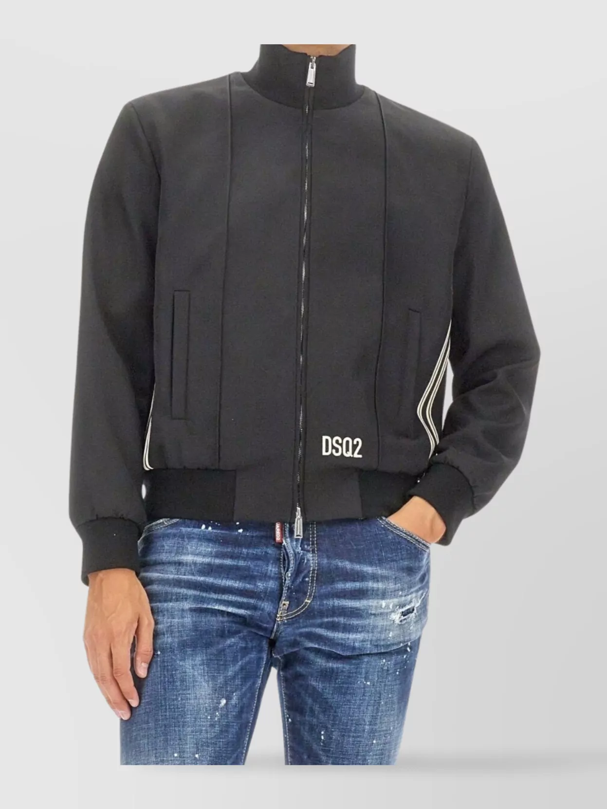 Dsquared2 Collar Fit Jacket Ribbed Pockets