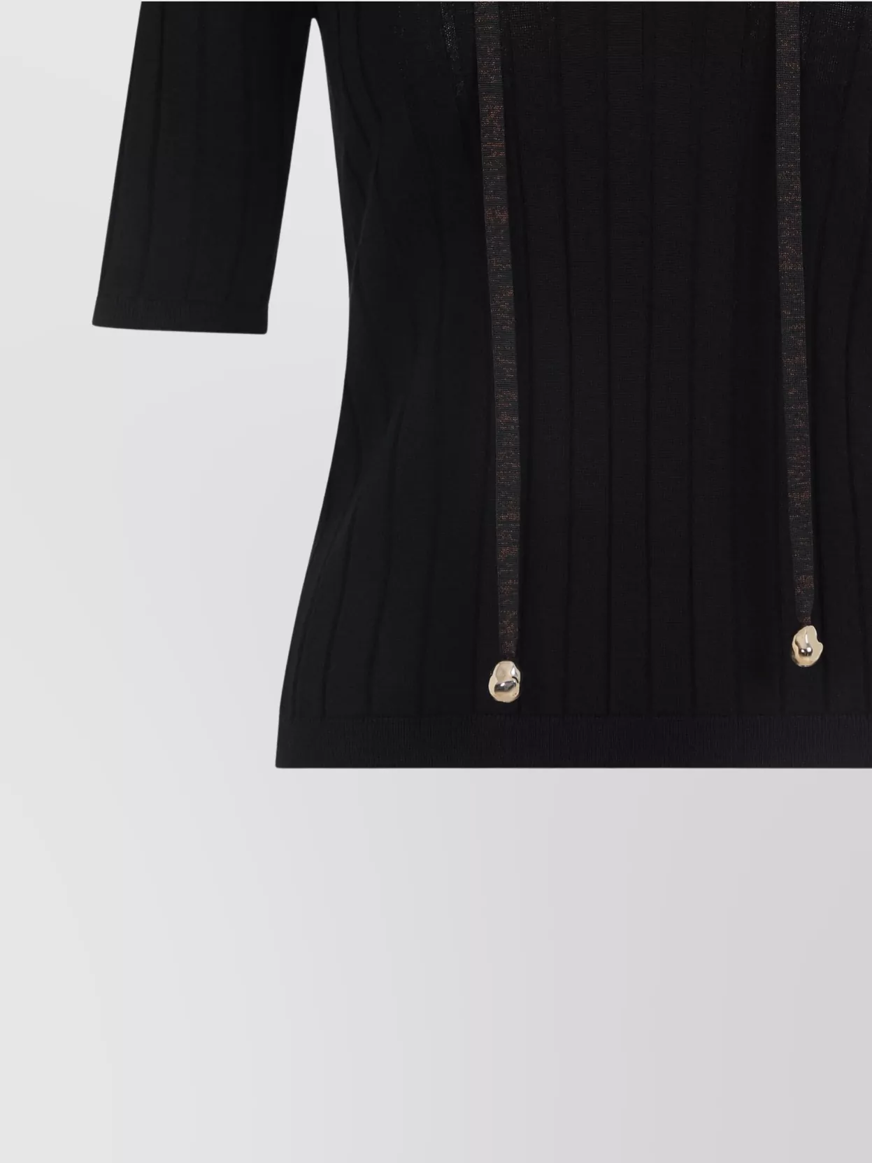 Fabiana Filippi Wool Polo Metal Beads