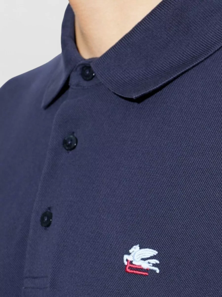 Etro Cotton Logo-Embroidered Polo Shirt