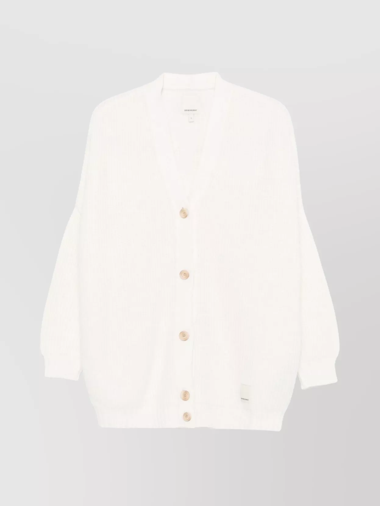 Emporio Armani Logo V-Neck Wool Blend Sweater
