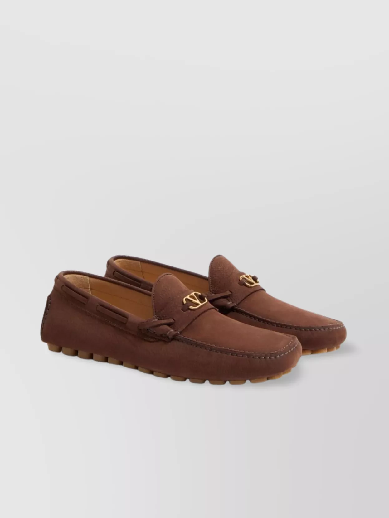 Valentino Garavani Loafers With Rubber Sole And Topstitching