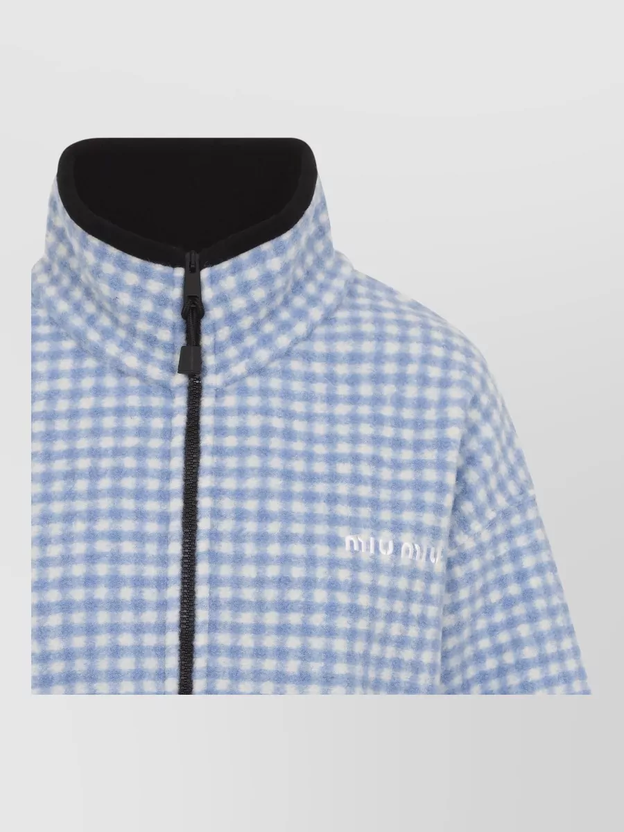Miu Miu Checked Oversized Blouson Jacket
