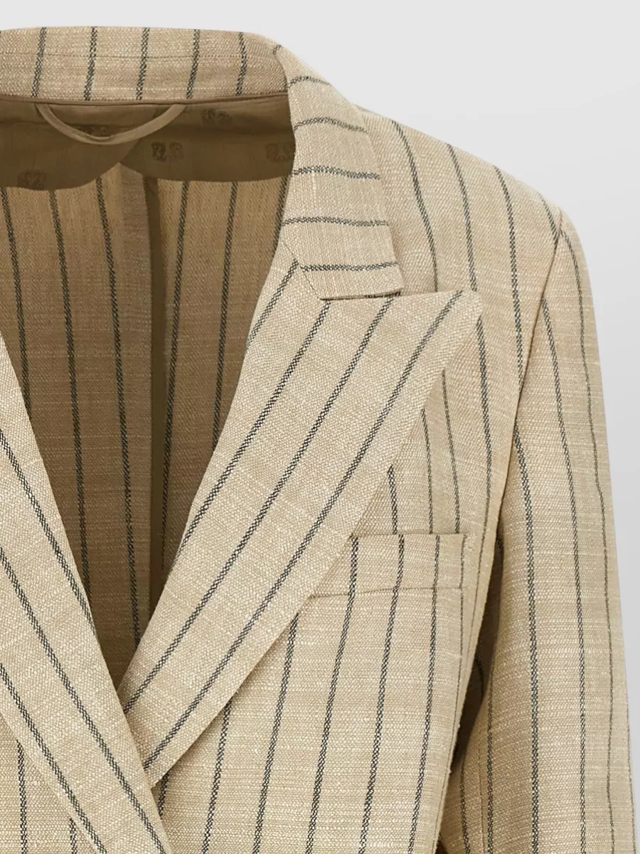 Blazé Milano Linen Blend Pinstripe Double-Breasted Blazer
