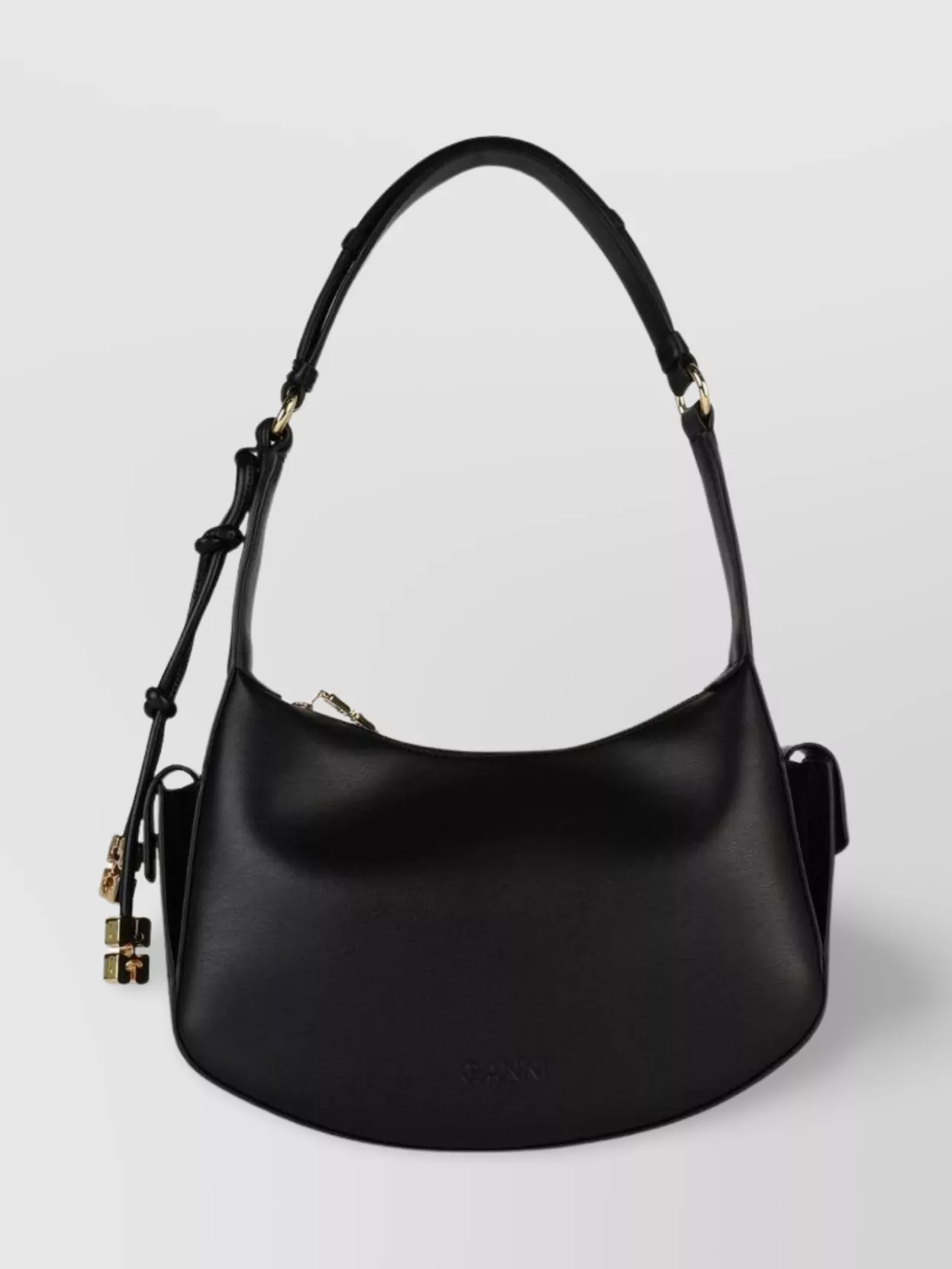 Ganni Swing Black Recycled Leather Bag