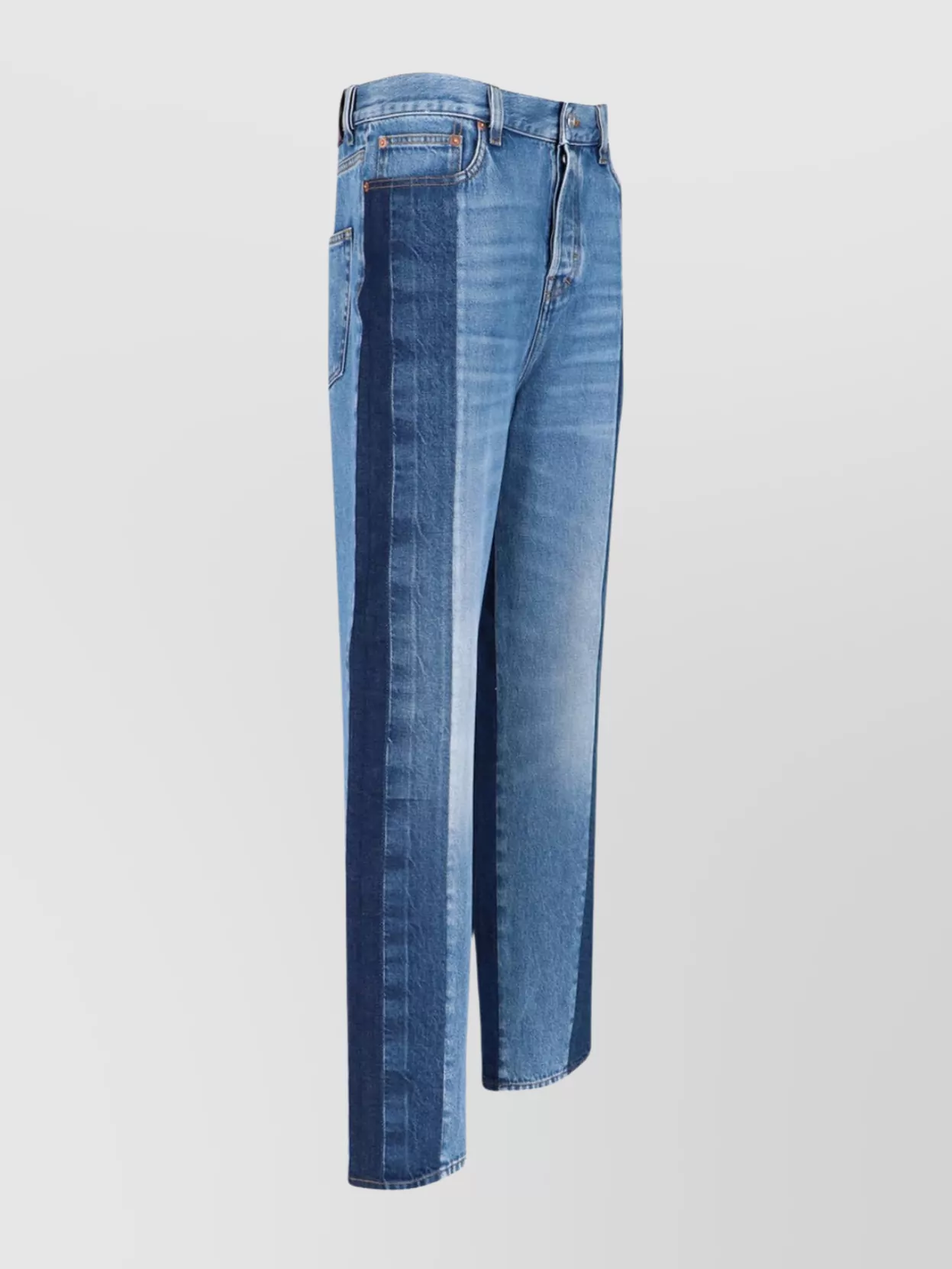 Gucci Straight Patchwork Trousers With Pockets And Loops