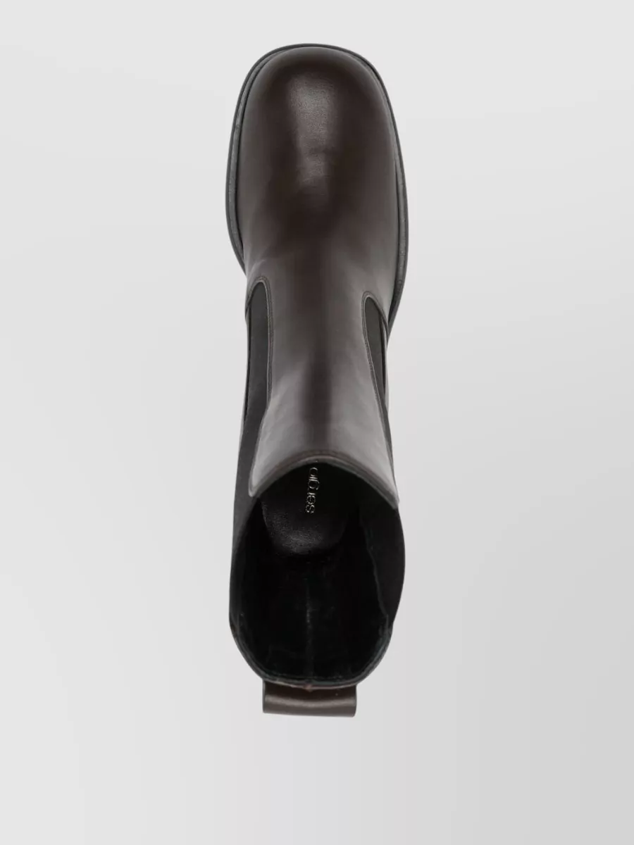Sergio Rossi Ankle Block Heel Leather Boots