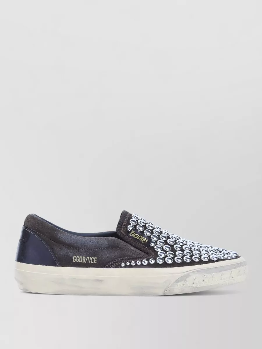 Golden Goose leather studded slip-on sneakers