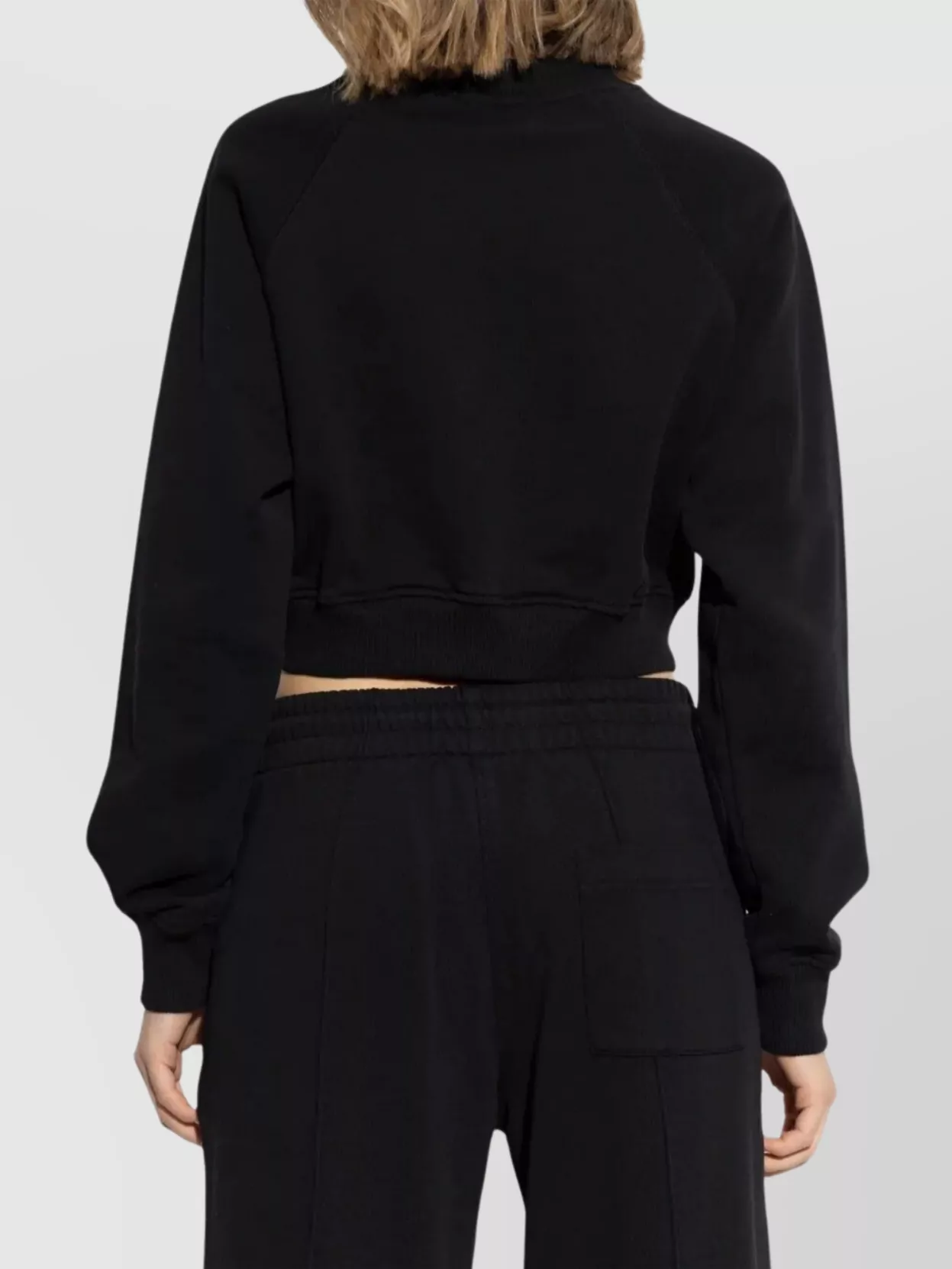 Casablanca Pearl Diamond Patch Cropped Sweatshirt