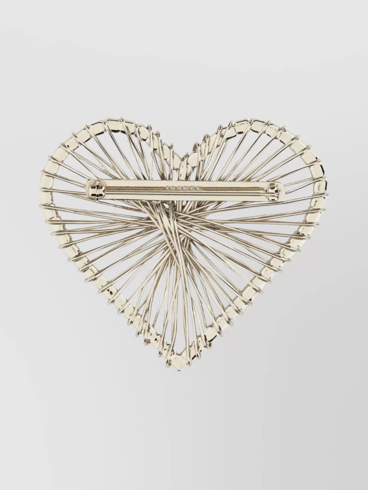Isabel Marant Heart Shaped Wire Design Brooch In Metallic