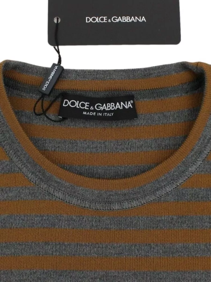 Dolce&Gabbana Wool Oversized Striped Knee-Length Dress