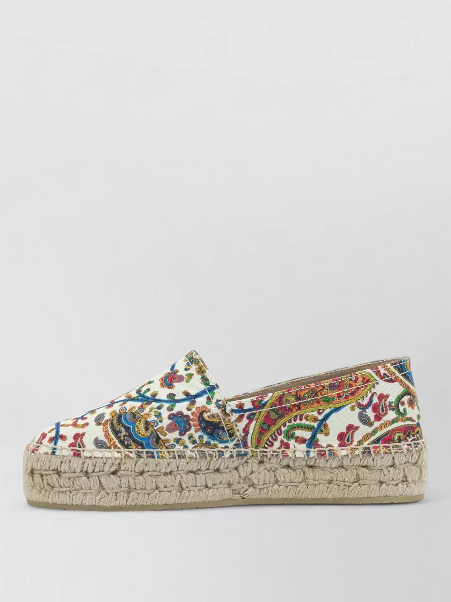 Etro Paisley Cotton Espadrilles Round Toe Sole