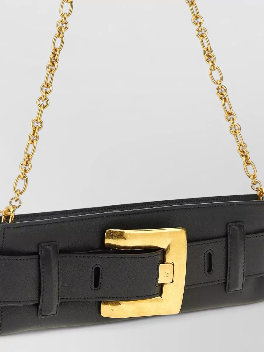 Balmain Anthem Clutch Buckle Detail Chain Strap