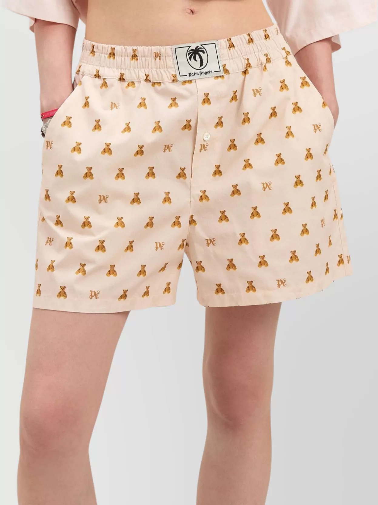 Palm Angels Bear Monogram Print Shorts