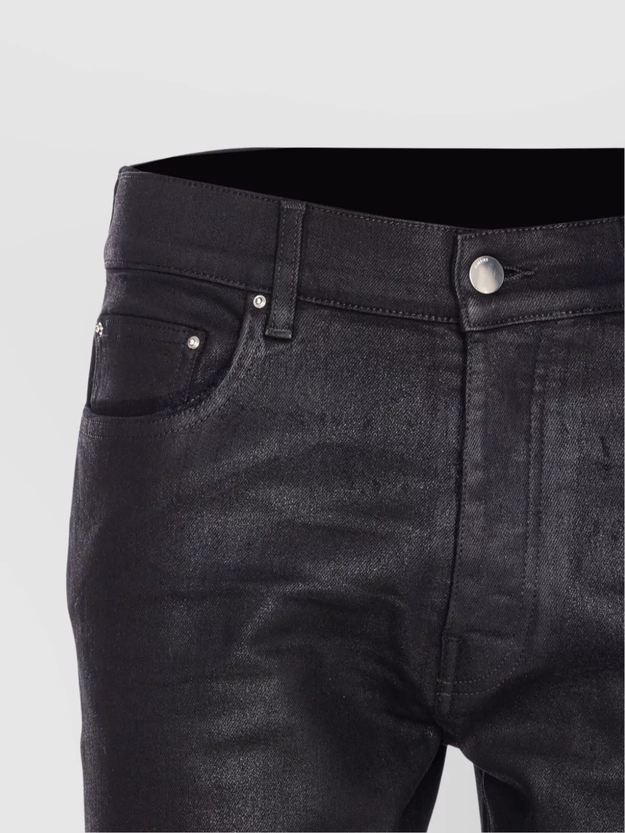 Amiri Skinny Model Waxed Jeans 5 Pockets Belt Loops