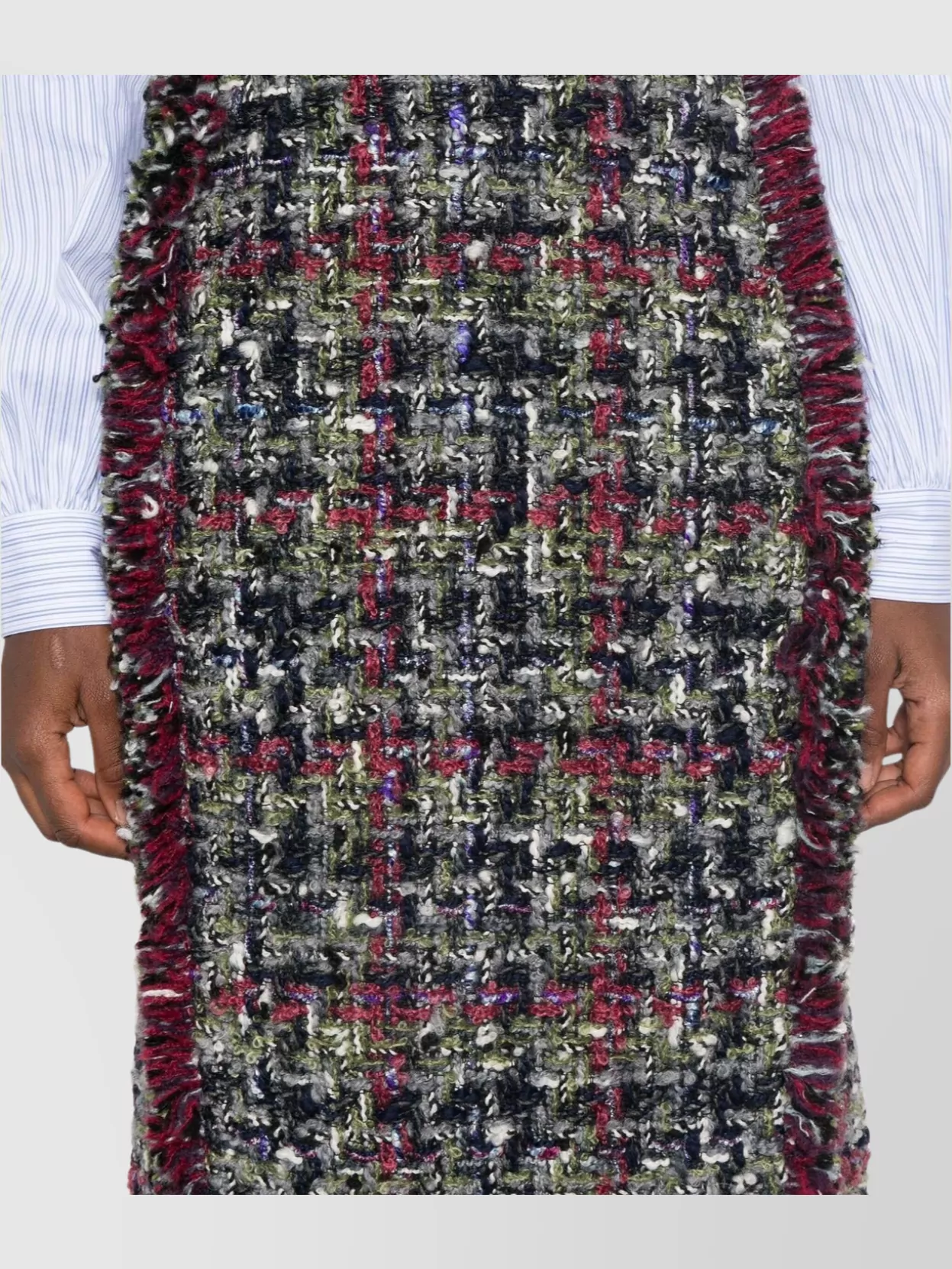 Etro Knee-Length High-Waisted Textured Fringe Skirt