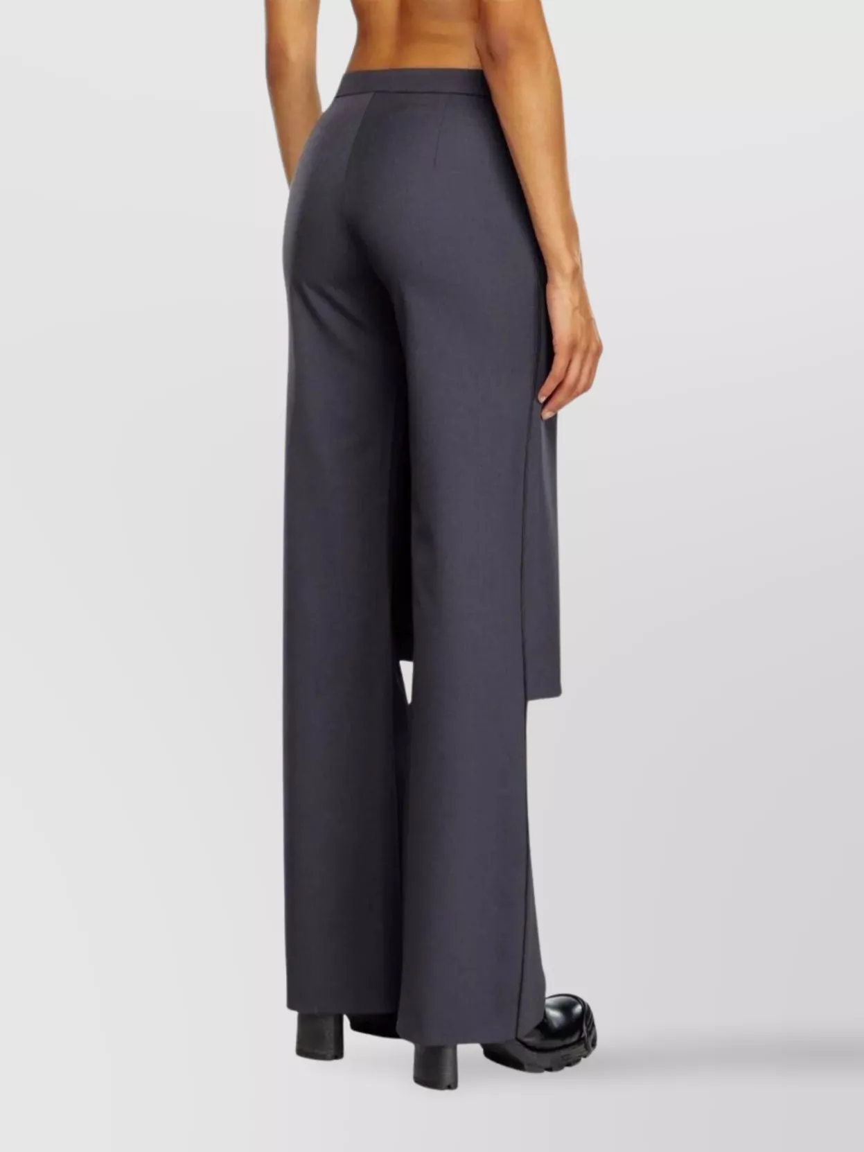 Diesel Pearl Wide Leg Trousers In Grey
