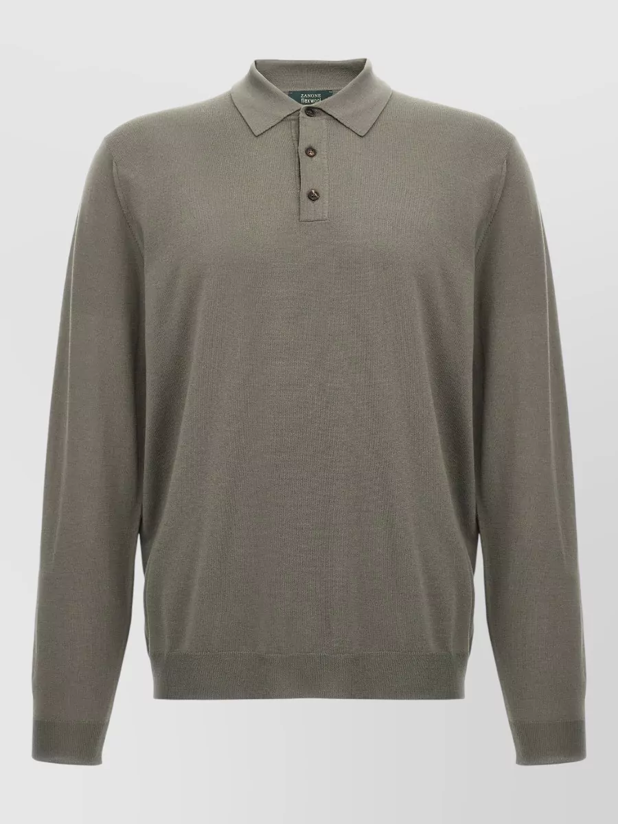 Zanone wool long-sleeve polo shirt