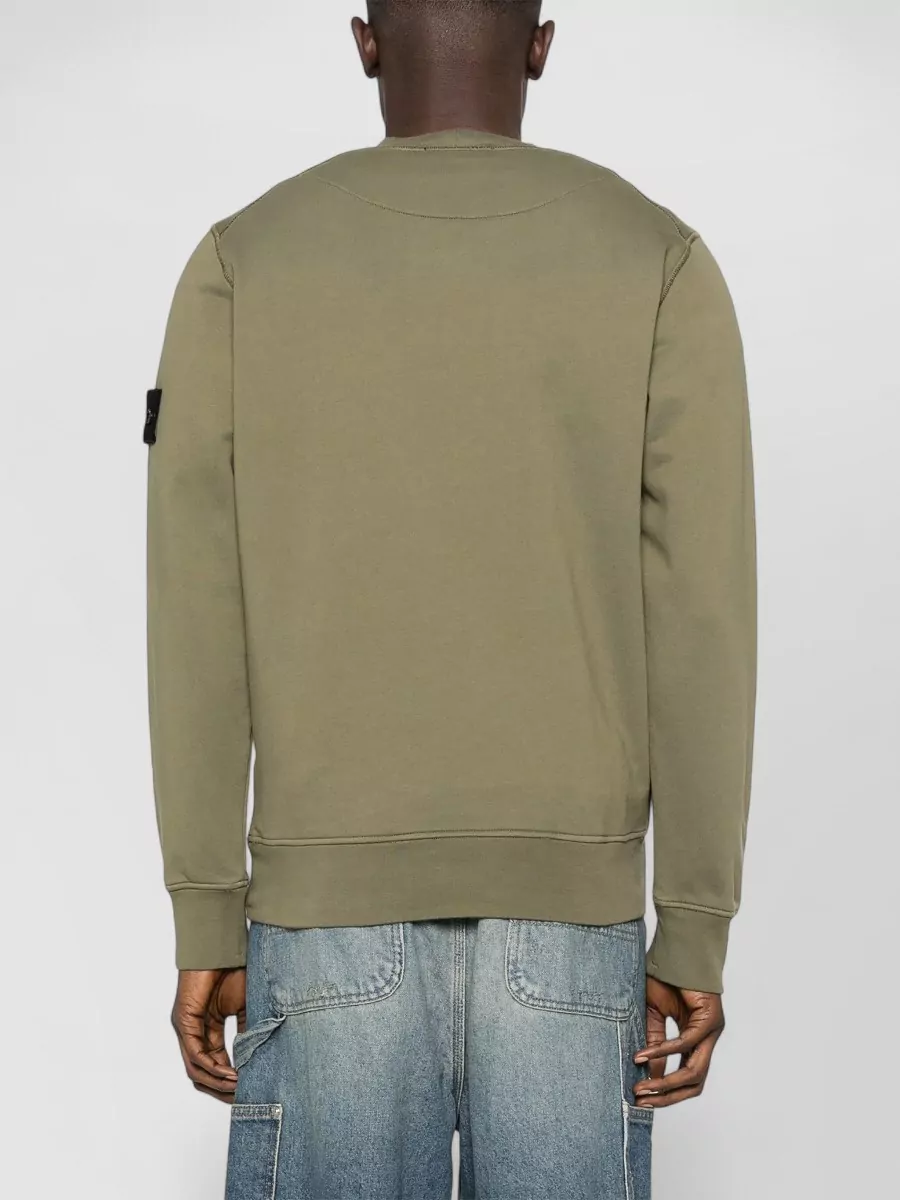 Stone Island Crewneck Sweatshirt Ribbed Cuffs Hem