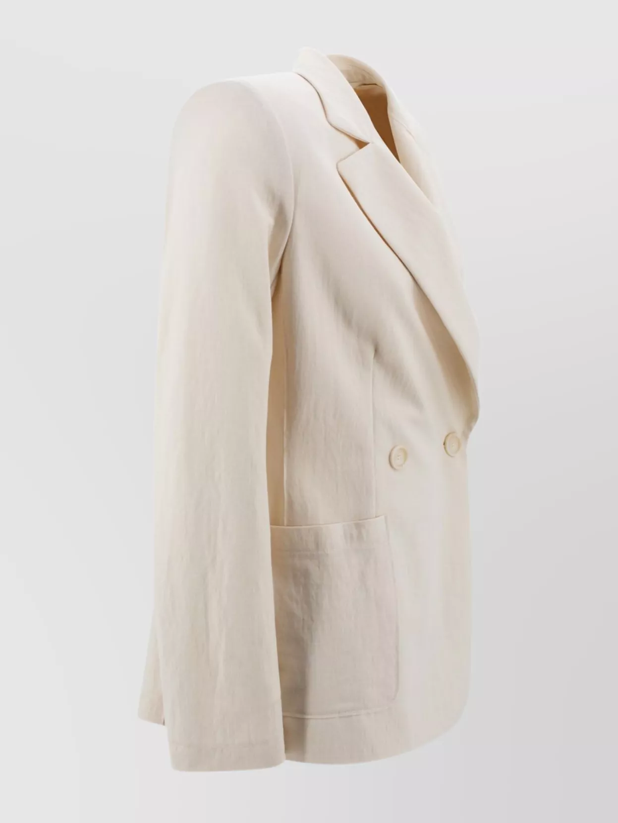 HARRIS WHARF LONDON STRUCTURED DOUBLE-BREASTED BLAZER WITH NOTCHED LAPELS