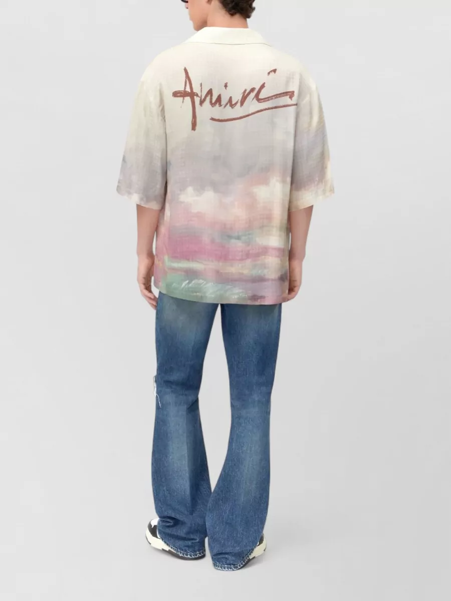 Amiri Horses Camp Shirt Short Sleeves Graphic Print