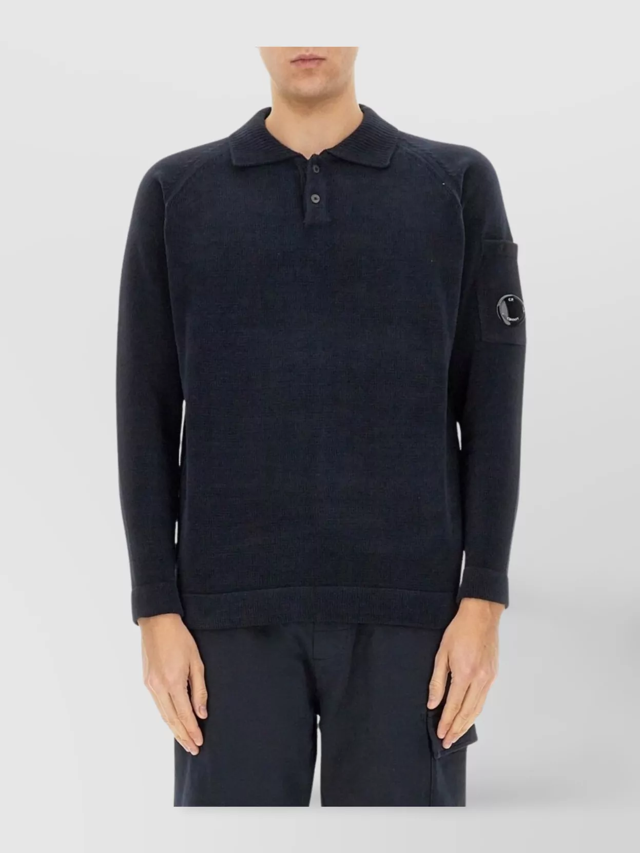 C.p. Company Polo Collar Arm Pocket Knitted