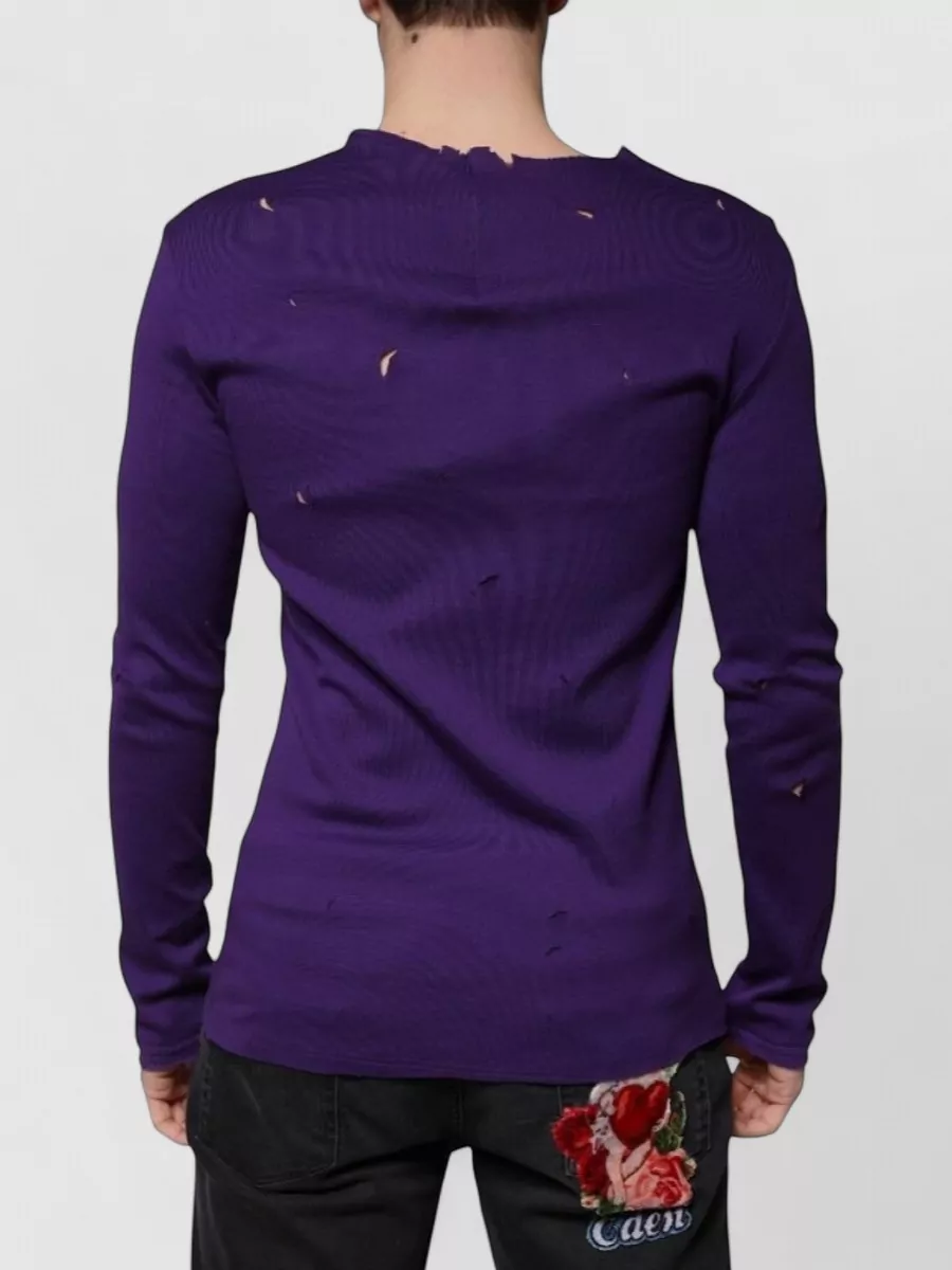 Dolce&Gabbana Slim-Fit Distressed Long-Sleeve T-Shirt