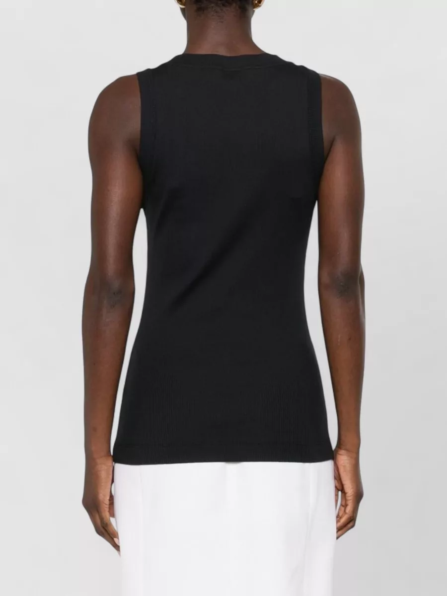 Brunello Cucinelli Cotton Tank Scoop Neck Ribbed Neckline