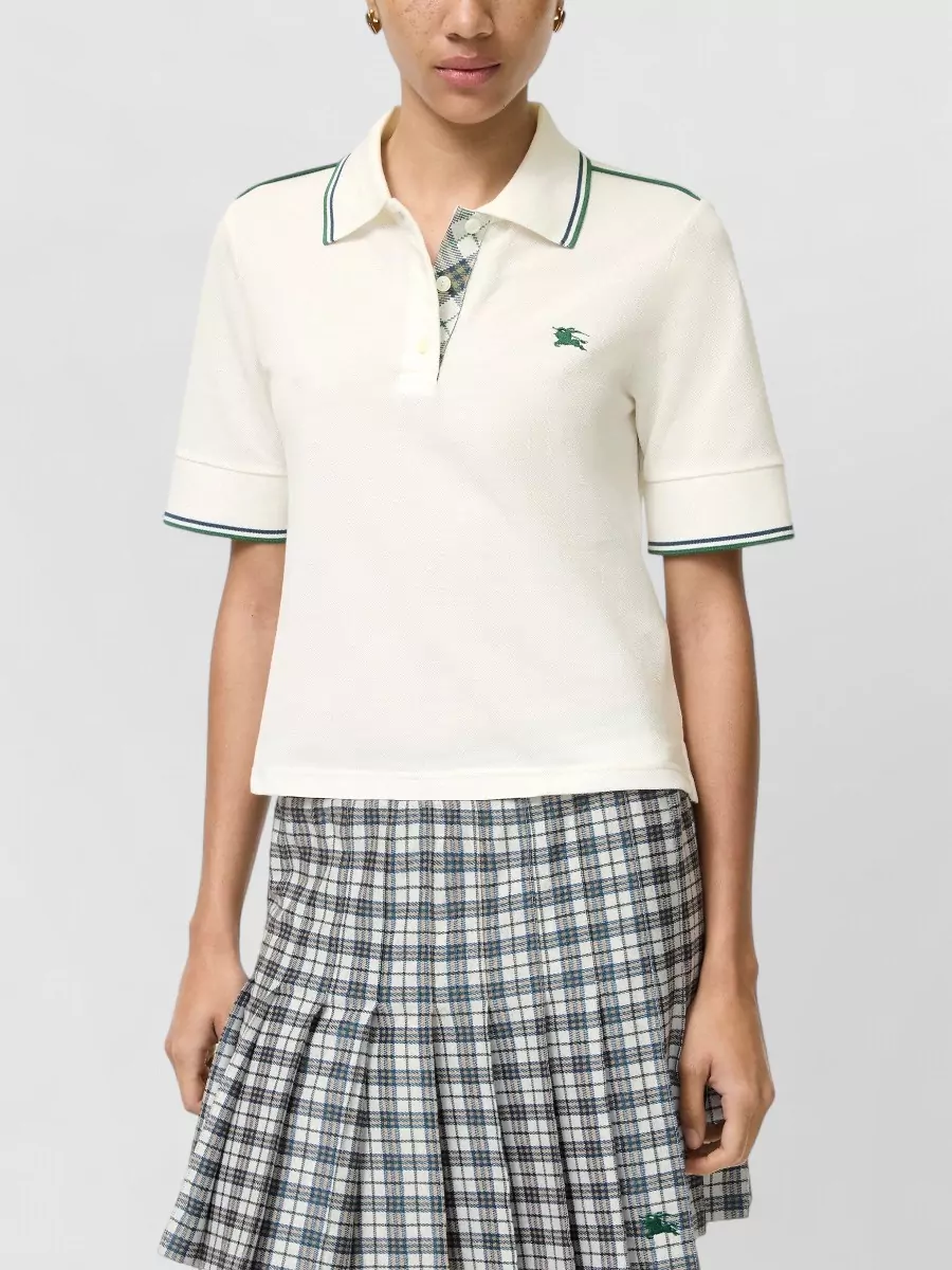 Burberry cotton piqué slim-fit cropped polo shirt