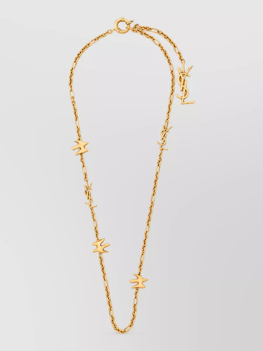 Saint Laurent oversized logo pendant necklace