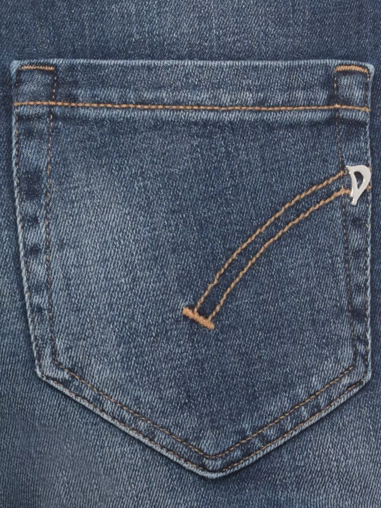 Dondup Straight Cut Denim Trousers With Rolled Cuffs