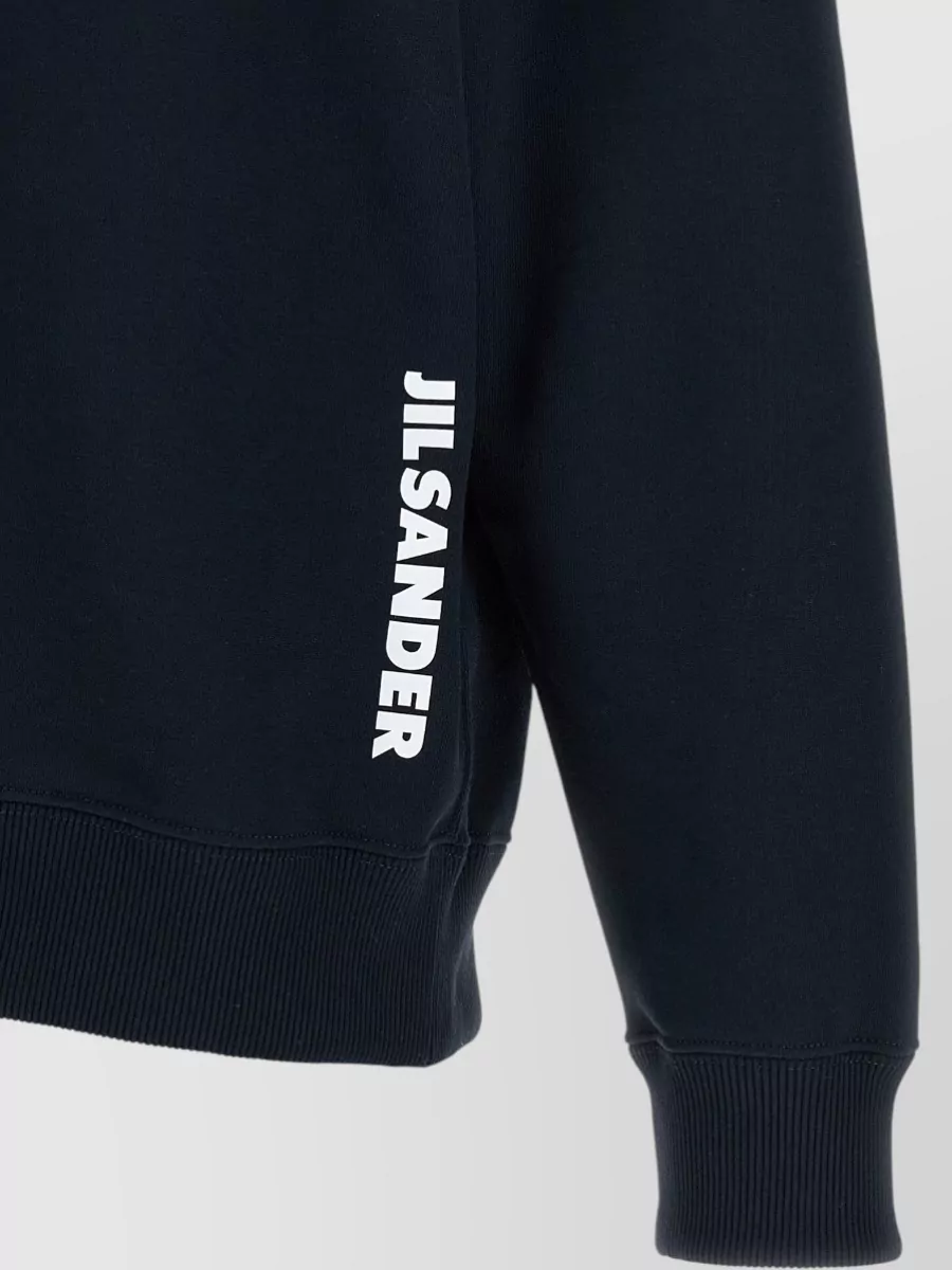 Jil Sander Cotton Logo Print Hoodie