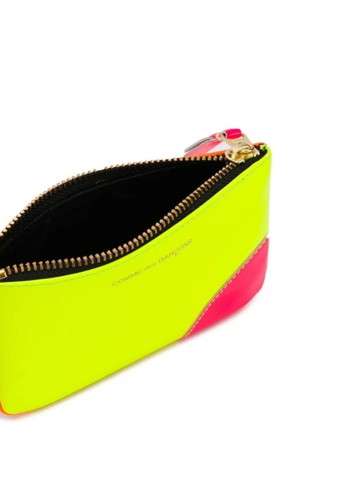 Comme Des Garçons Color Block Wallet Featuring Fluorescent Accents